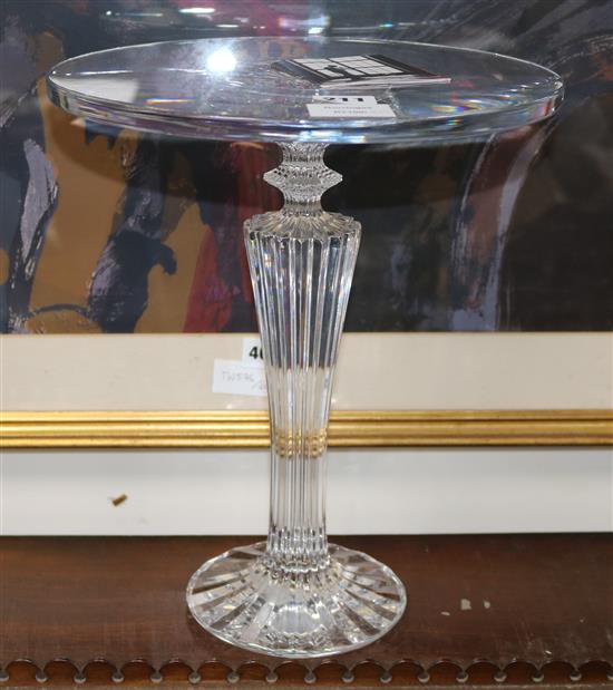 A tall Baccarat crystal cake stand, height 34cm, boxed